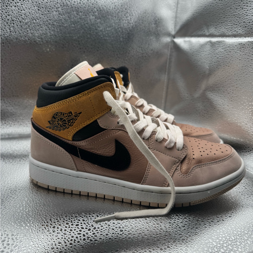 Air Jordan Mid Sneakers In Rose Gold And Black